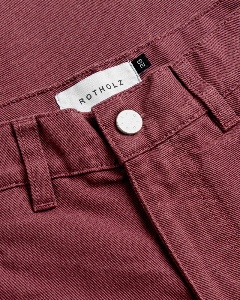 Rote Hose Barrel-Leg aus 100% Bio-Baumwolle von Rotholz