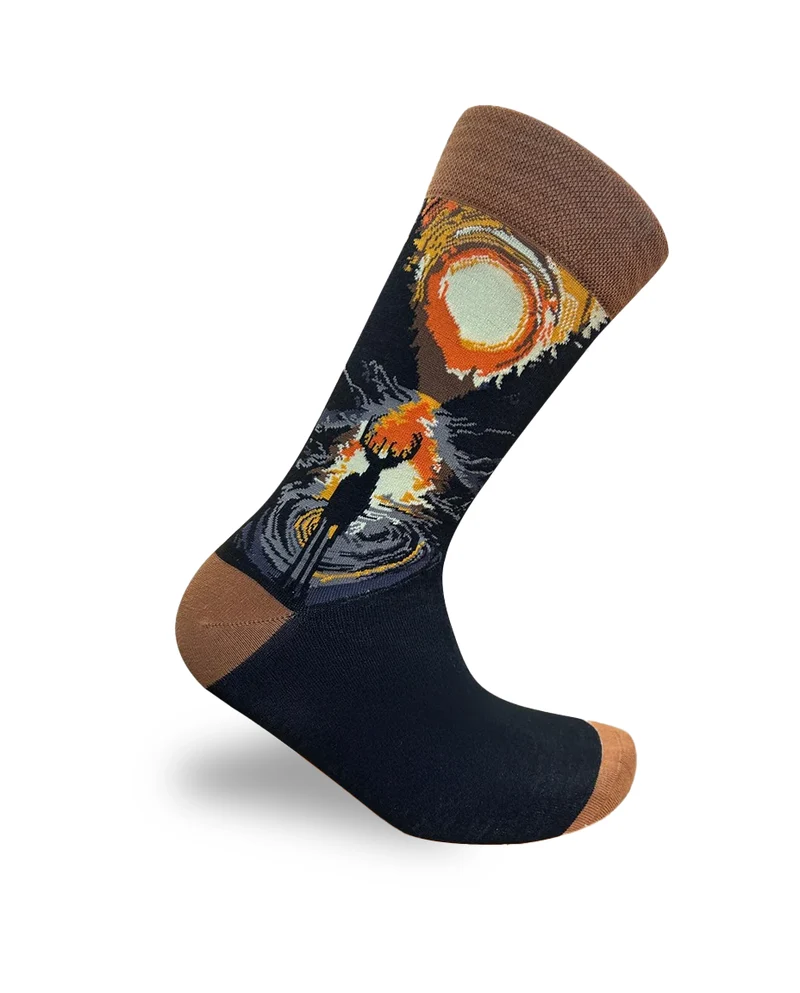 Sunset Wild Deer Socks Nature Scene Edition