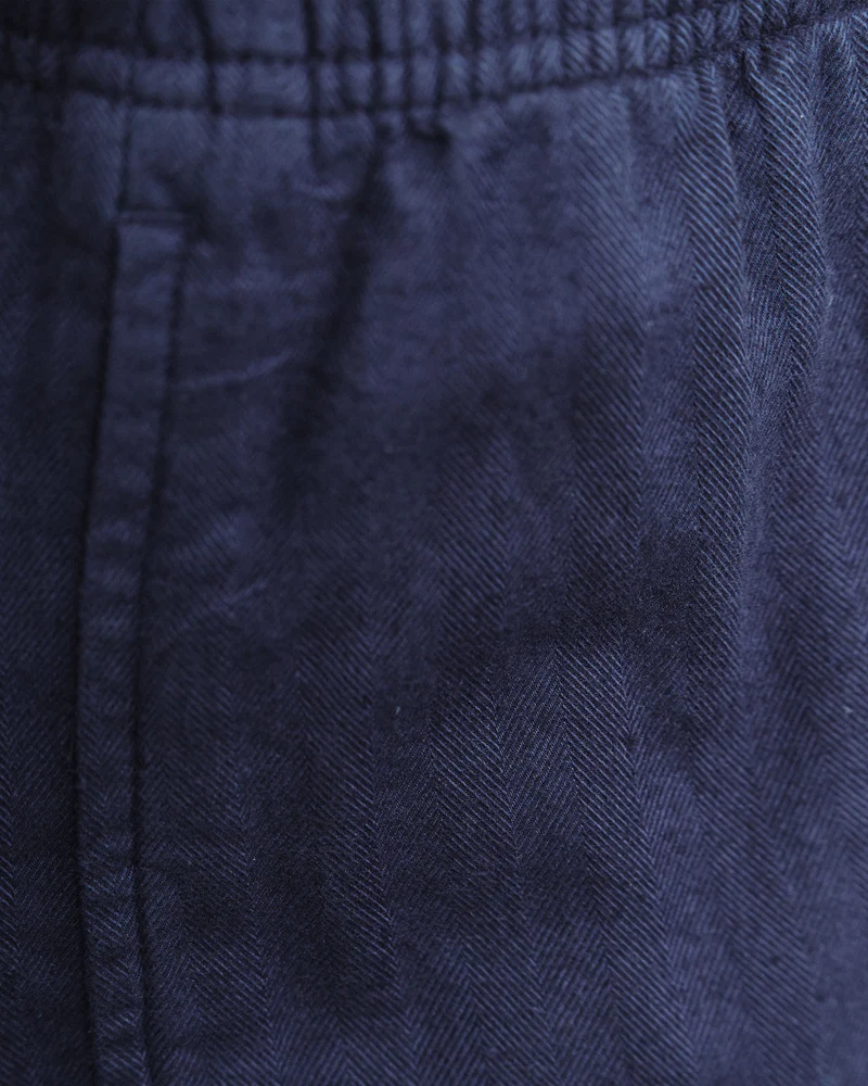Blaue Bundfaltenhose Weit aus Bio-Baumwolle von Rotholz