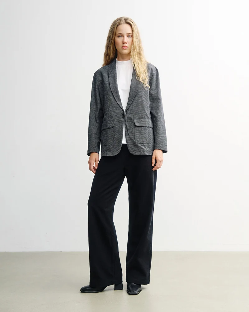 Grau Melange Blazer Kimono aus 100% Bio-Baumwolle von Rotholz