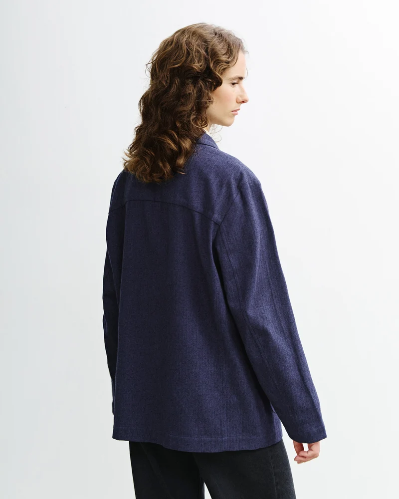 Blauer Blazer Kimono aus 100% Bio-Baumwolle von Rotholz