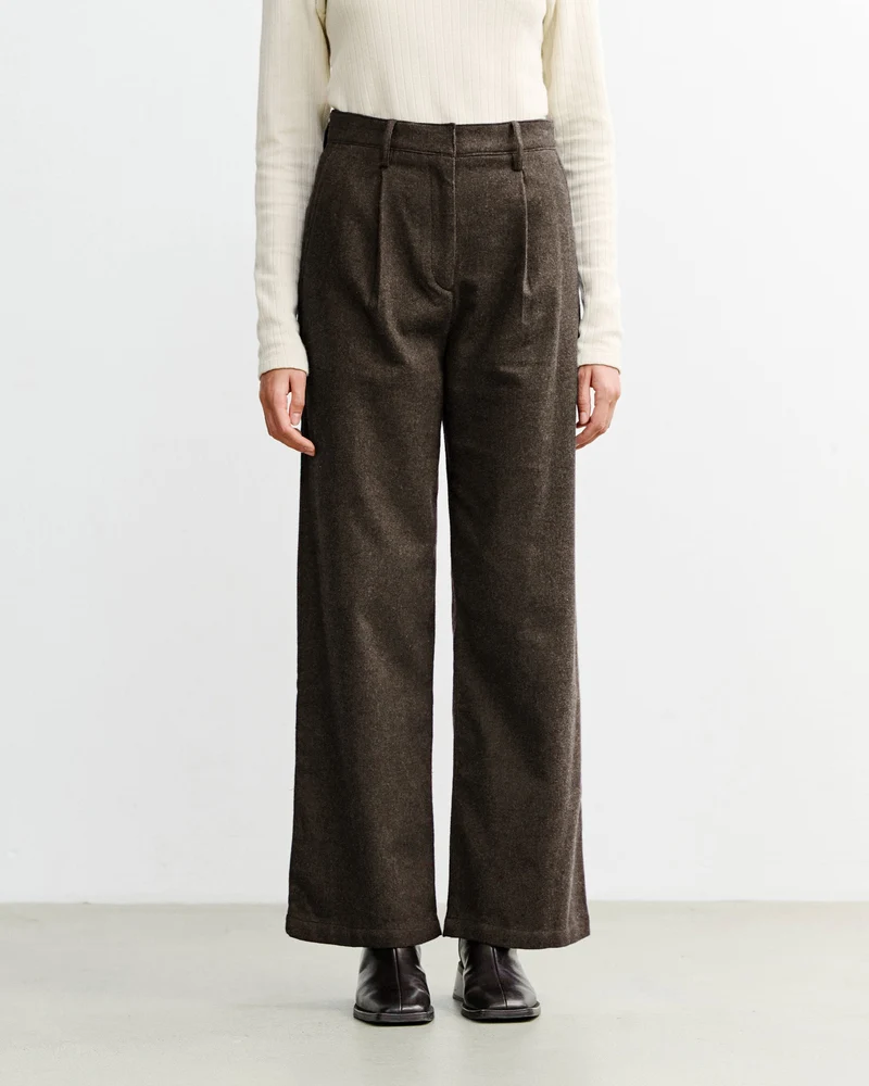 Braune Flanellhose Hight-Waist aus 100% Bio-Baumwolle von Rotholz