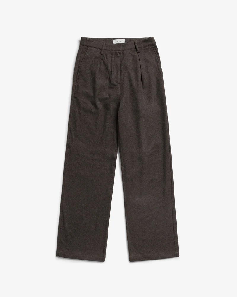Braune Flanellhose Hight-Waist aus 100% Bio-Baumwolle von Rotholz