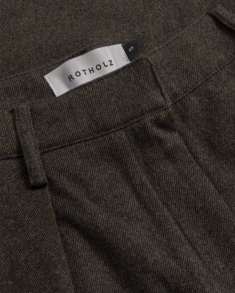 Braune Flanellhose Hight-Waist aus 100% Bio-Baumwolle von Rotholz