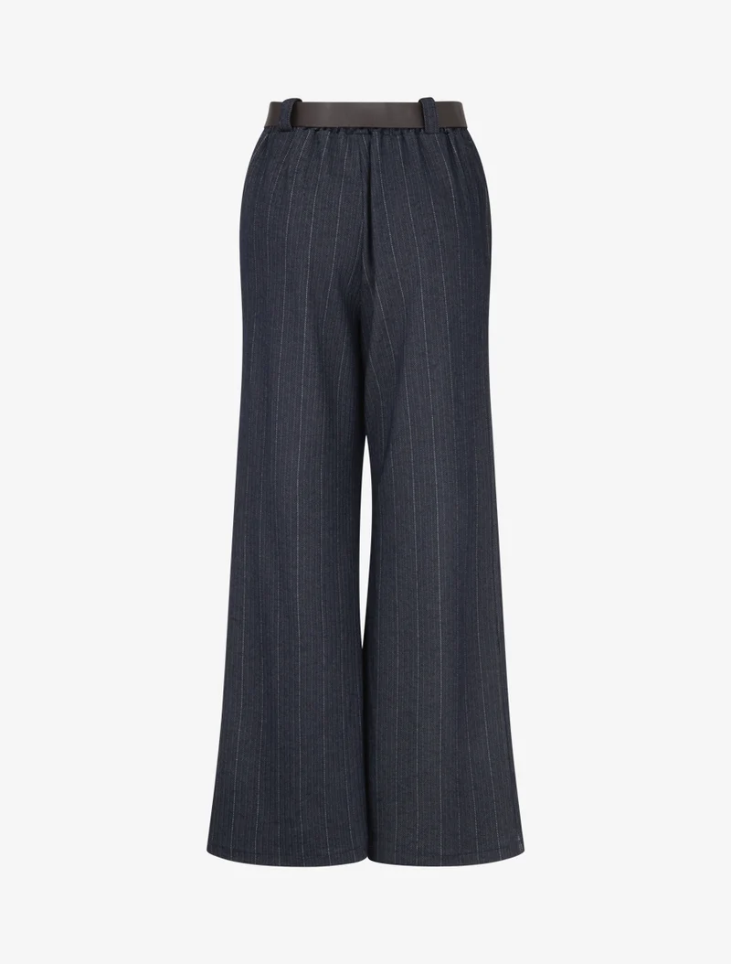 Gestreifte weite Hose - Marine