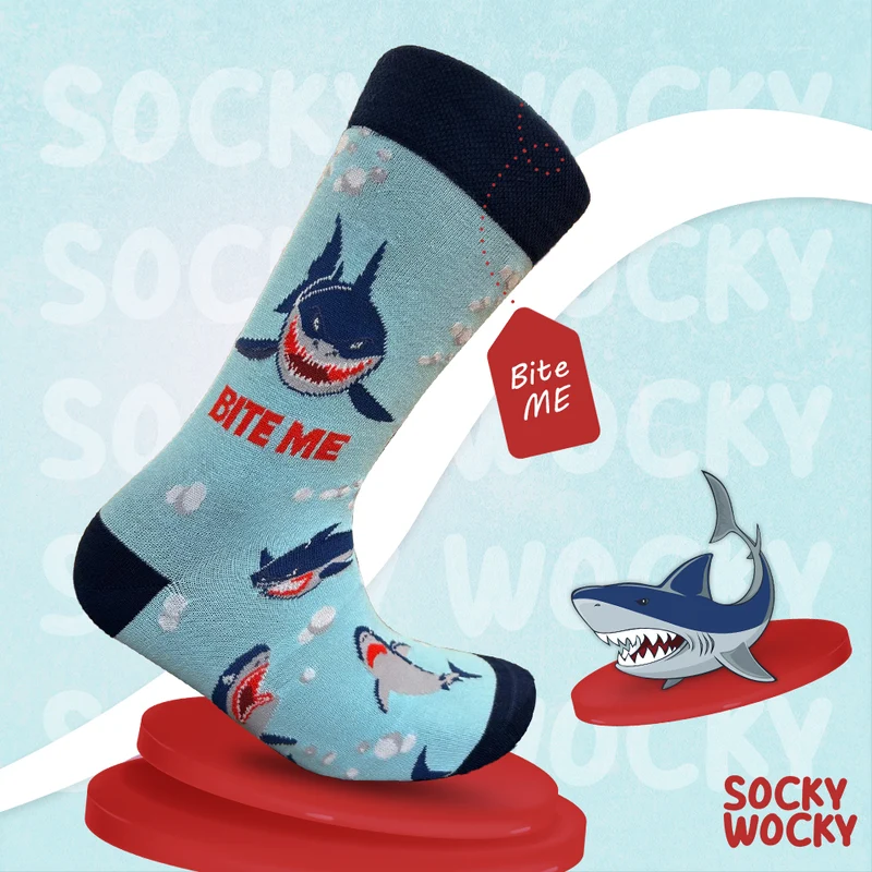 Bite Me Shark Socks Ocean Humor Series