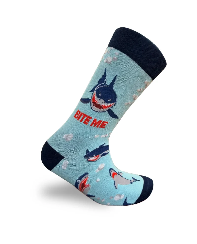 Bite Me Shark Socks Ocean Humor Series