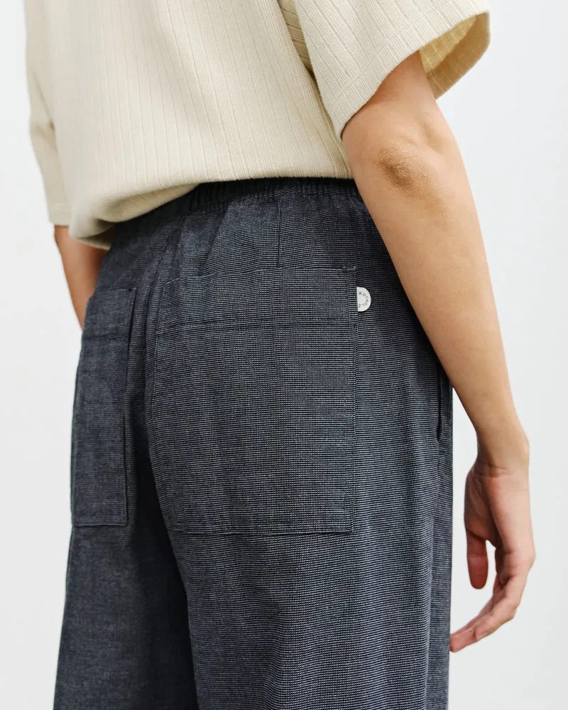 Grau Melange Bundfaltenhose Weit aus Bio-Baumwolle von Rotholz