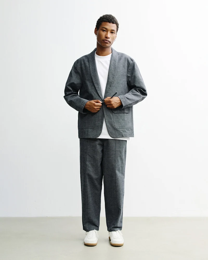 Grauer Blazer Kimono aus 100% Bio-Baumwolle von Rotholz