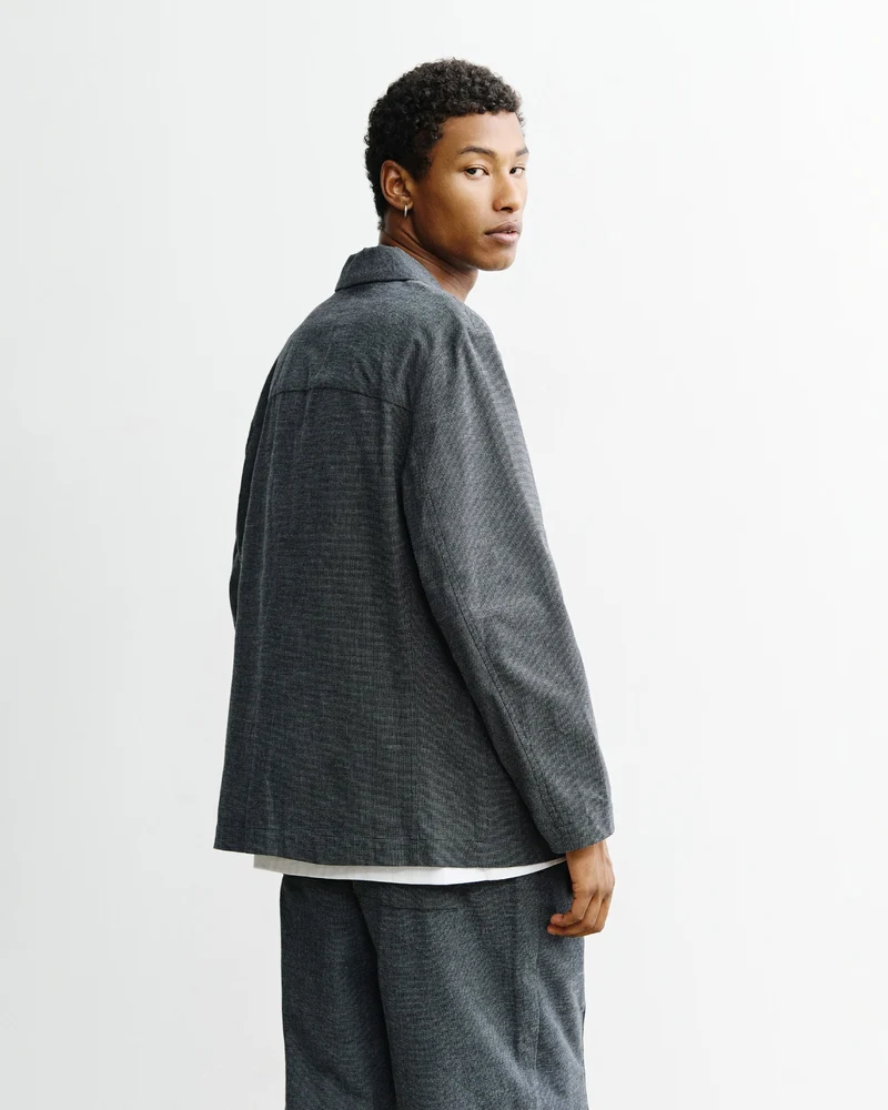 Grauer Blazer Kimono aus 100% Bio-Baumwolle von Rotholz
