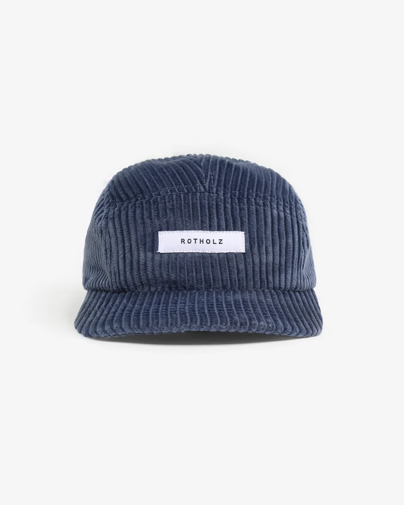 Blaue Cap Cord 5-Panel aus Bio-Baumwolle von Rotholz