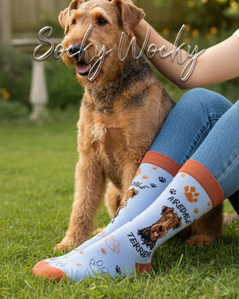 Airedale Terrier Socks Large Terrier Series