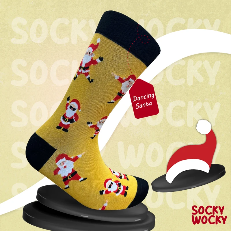 Dancing Santa Socks Festive Character Series