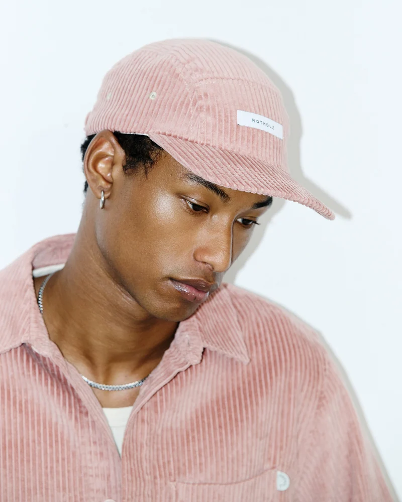 Pinke Cap Cord 5-Panel aus Bio-Baumwolle von Rotholz