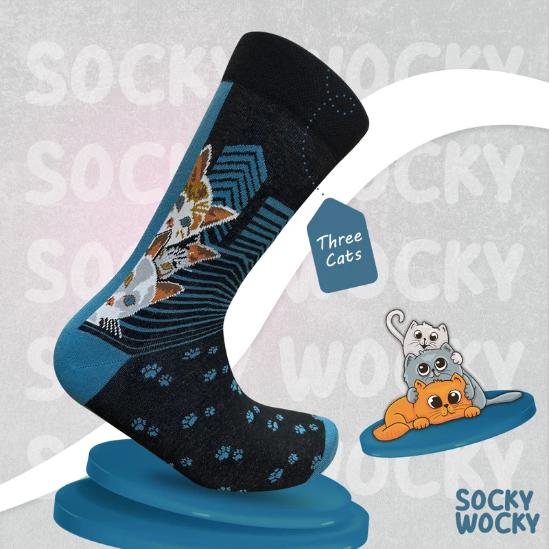 Three Cats Socks Cute Pet Series