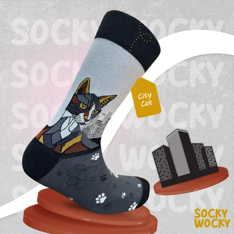 City Cat Socks Urban Animal Edition