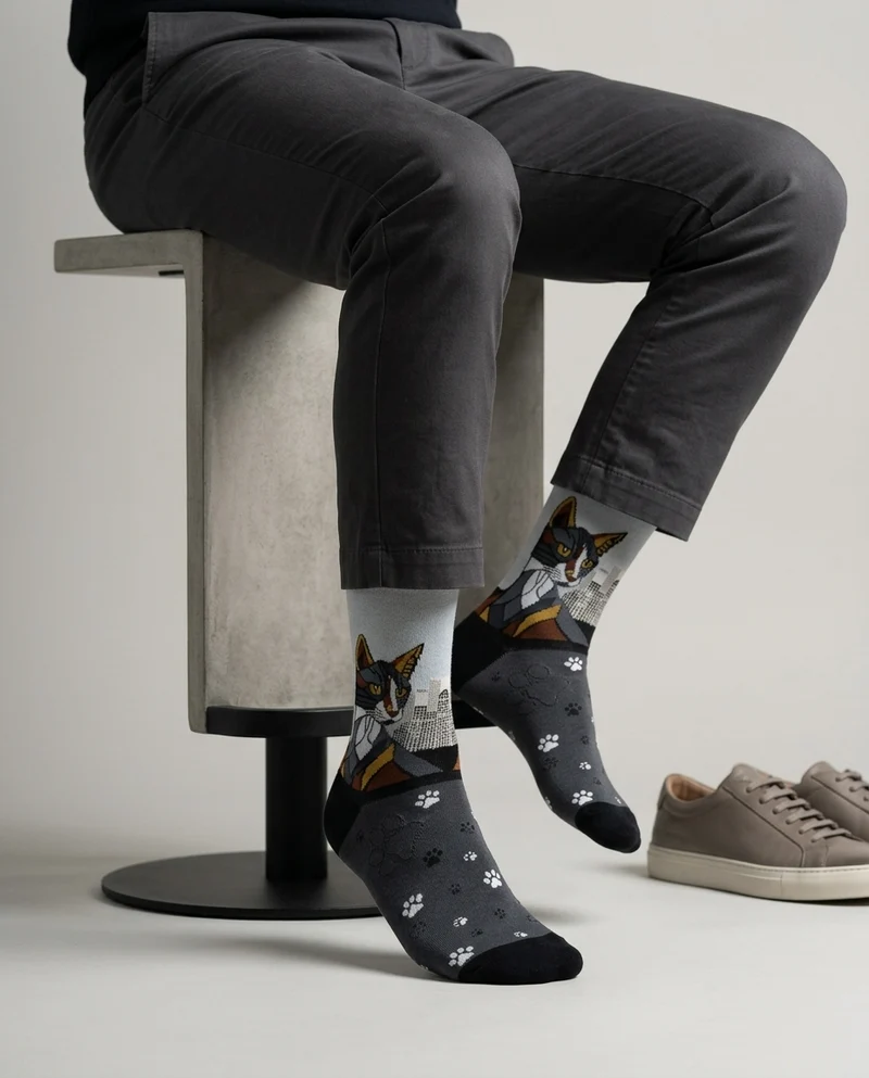 City Cat Socks Urban Animal Edition