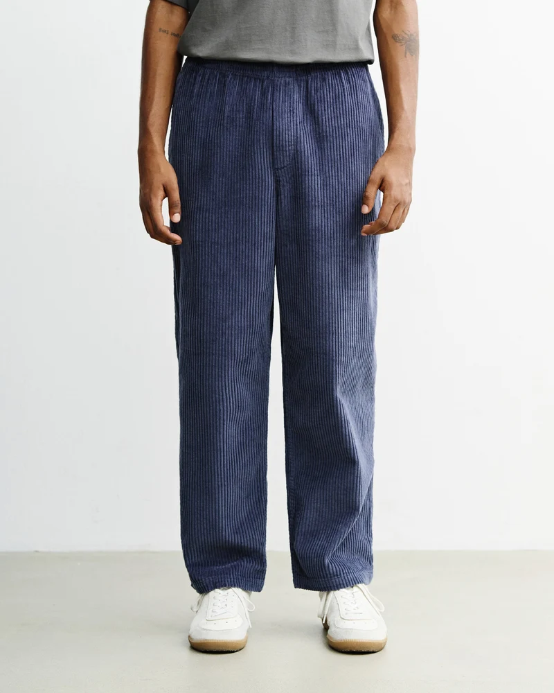 Blaue Cordhose weit aus Bio-Baumwolle von Rotholz