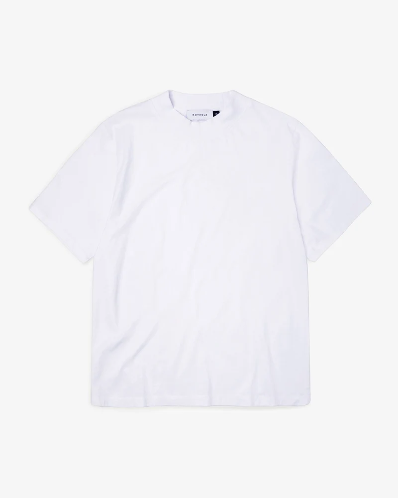 Weisses T-Shirt mit breitem Kragen aus 100% Bio-Baumwolle von Rotholz