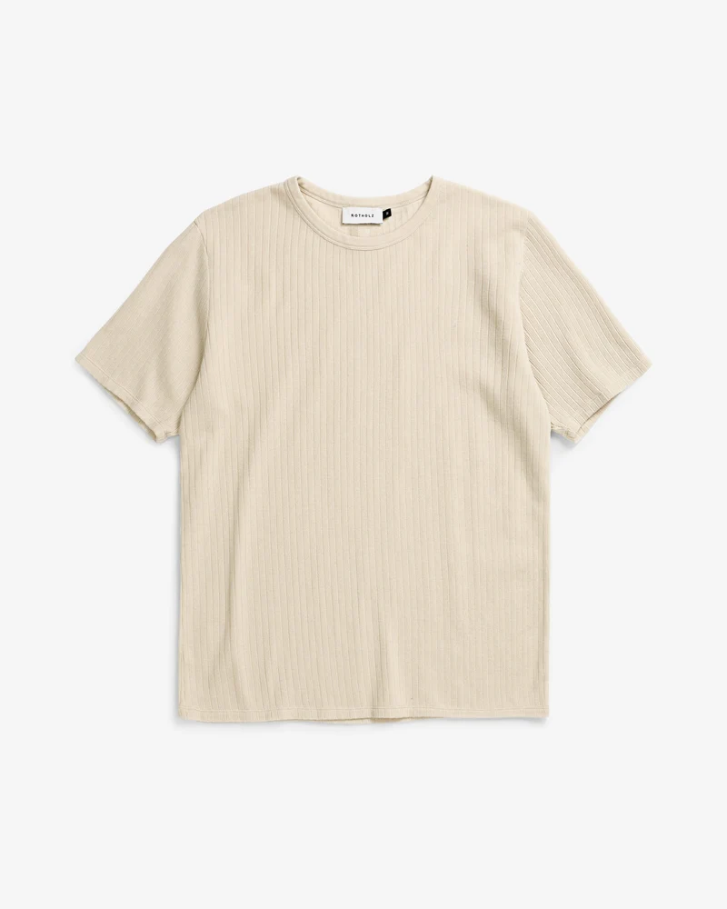 Helles T-Shirt Gerippt aus Bio-Baumwolle von Rotholz