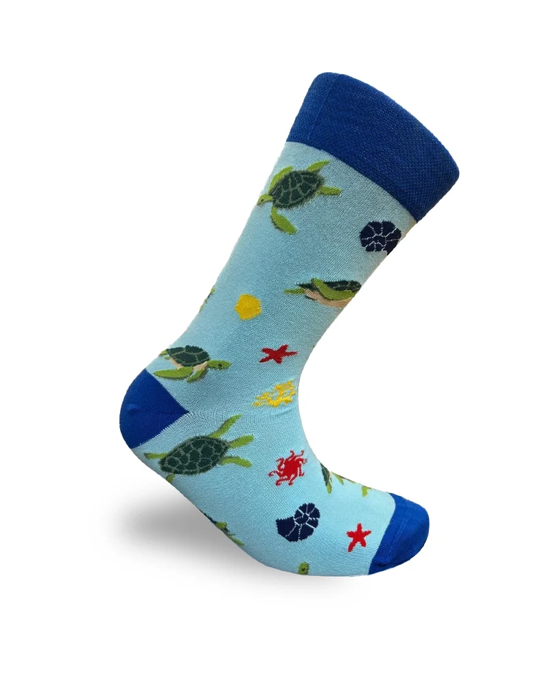 Water Turtle Blue Socks Ocean Nature Edition