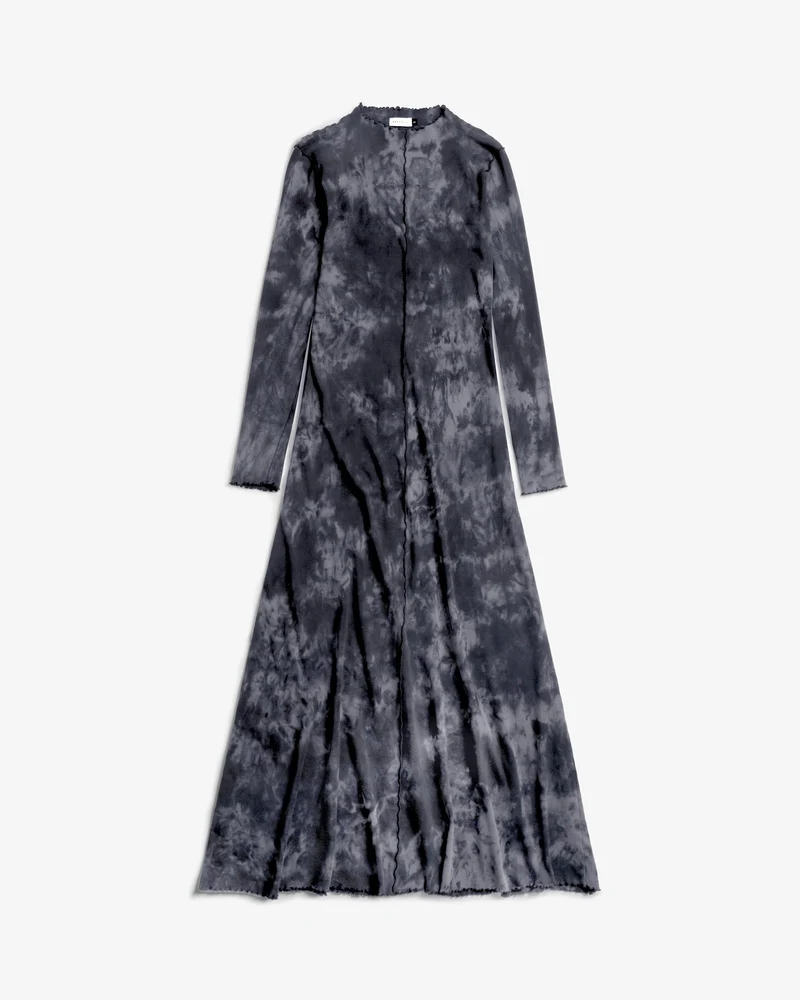 Schwarzes Kleid Batik Pin-Tucked aus Bio-Baumwolle von Rotholz