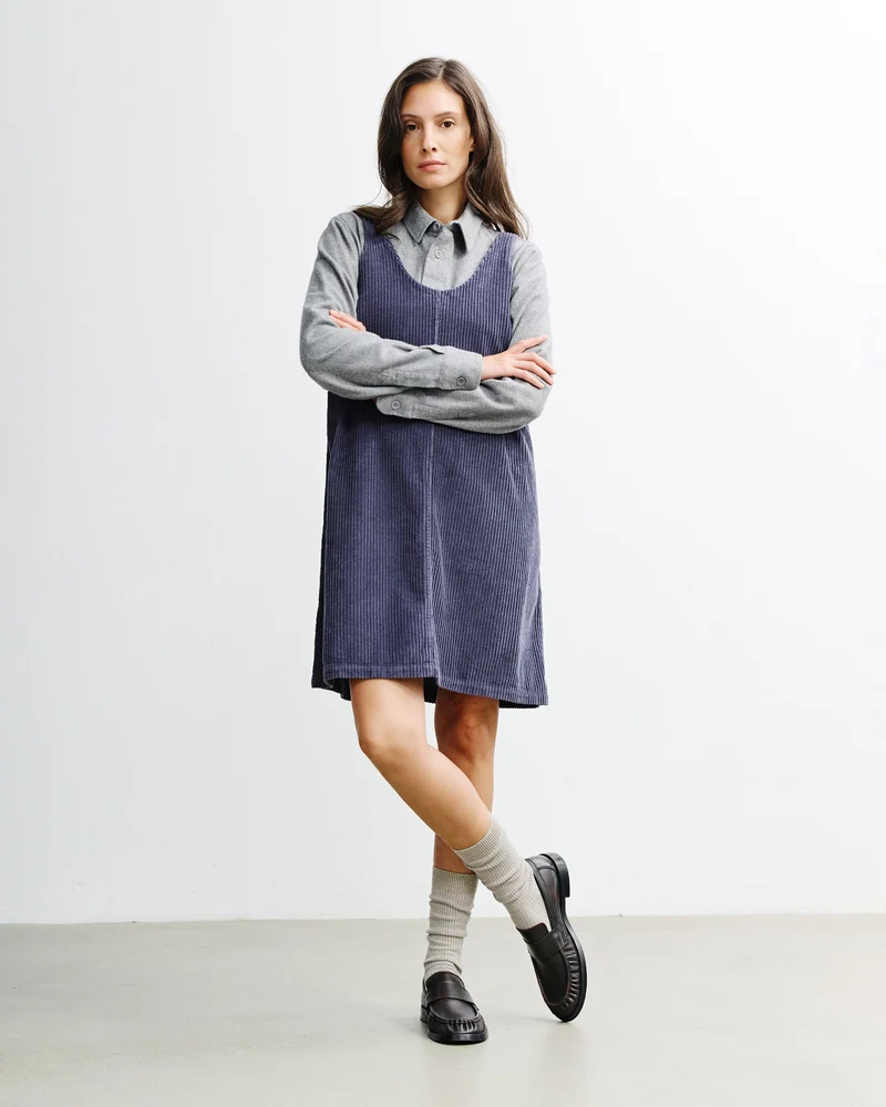 Blaues Kleid Cord aus Bio-Baumwolle von Rotholz