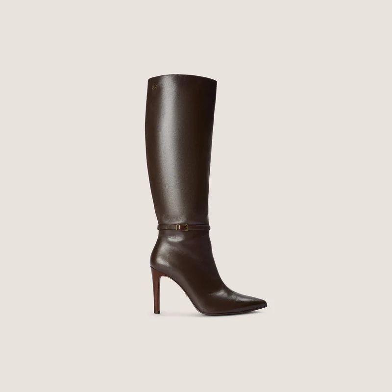 Juni Kniehohe Lederstiefel - Dunkelbrün