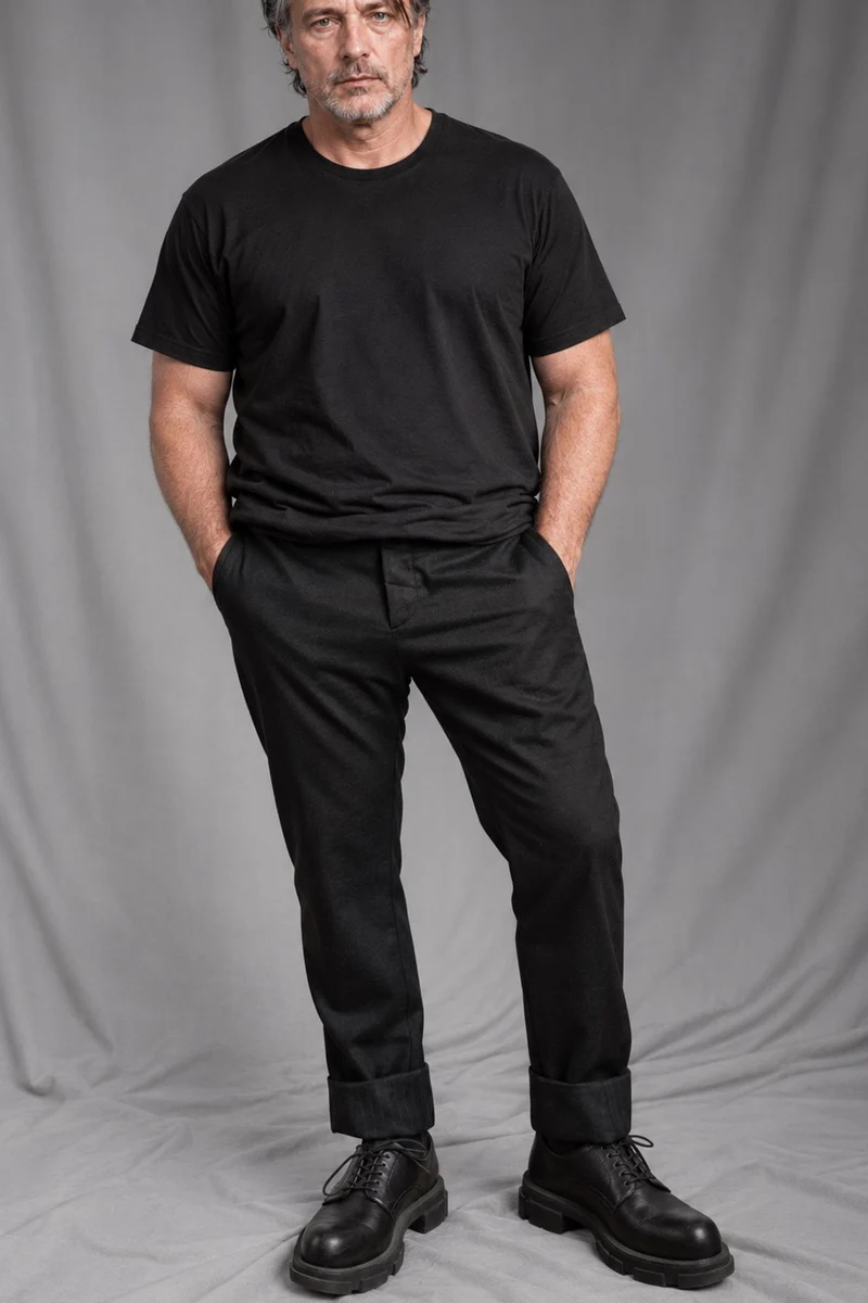 eigensinnig wien | Gropius | Elegante schwarze Anzugshose für Herren in Regular Fit aus hochwertiger Woll-Flanell