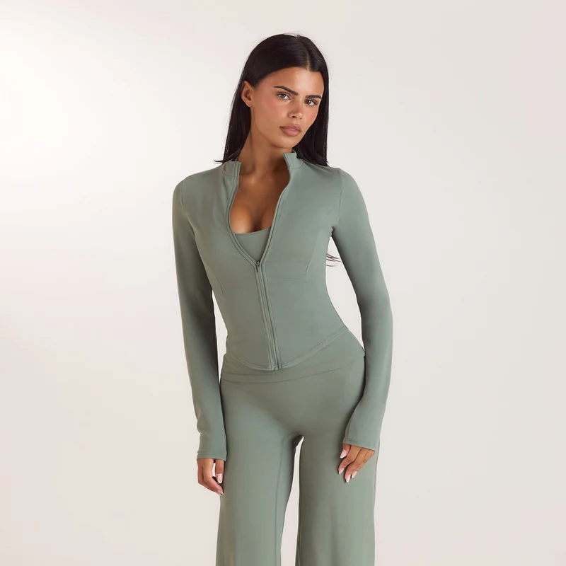 ContourSoft™ Zip-Up Jacke - Salbei