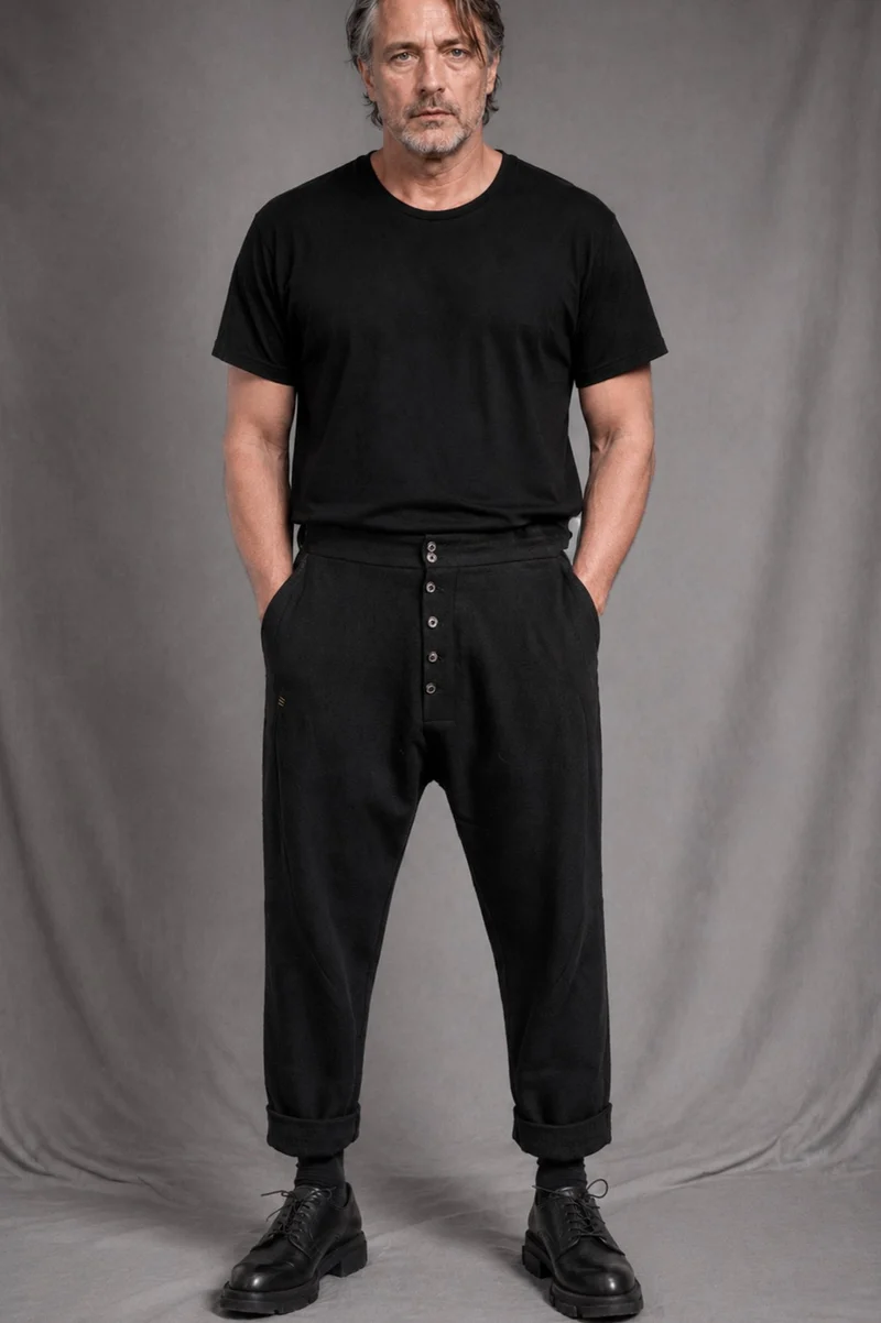 eigensinnig wien | Rotwelsch | Unkonventionelle schwarze Knickerbockerhose aus italienischer Luxuswolle