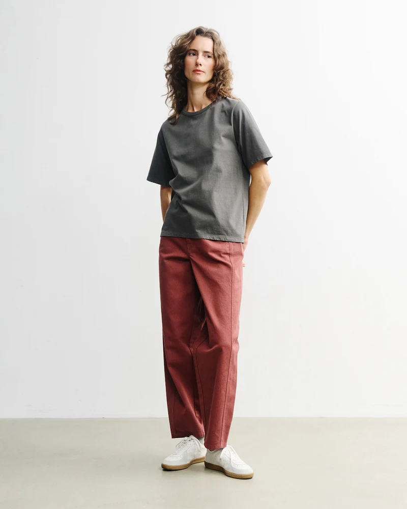 Graues T-Shirt Piqué aus Bio-Baumwolle von Rotholz