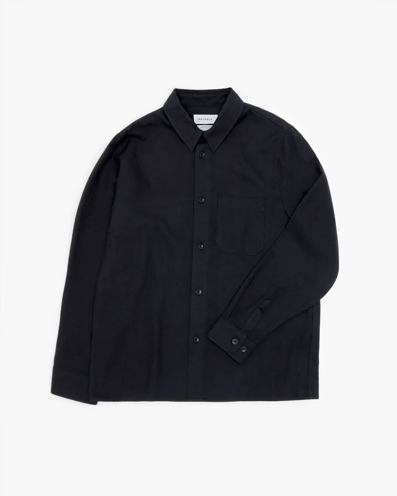 Schwarzes Hemd Flanell aus Bio-Baumwolle von Rotholz
