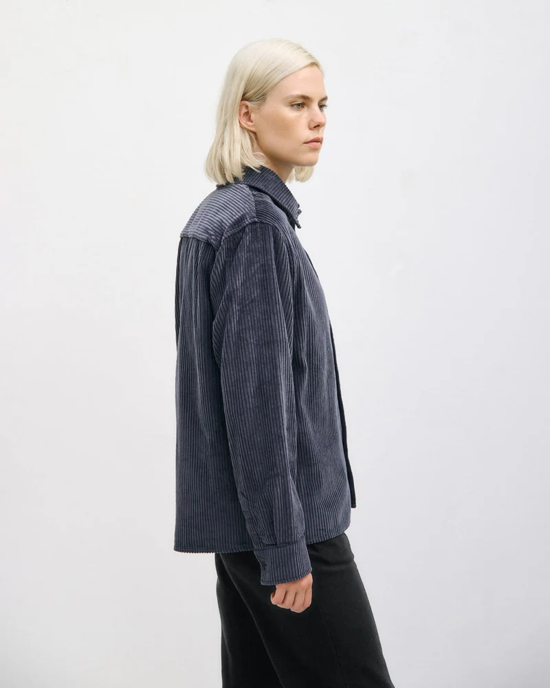 Blaues Hemd Cord aus Bio-Baumwolle von Rotholz