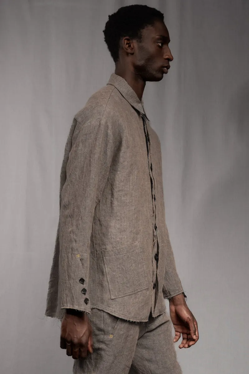 eigensinnig wien | Thoreau | Designer Leinen-Overshirt mit dekonstruierter Silhouette