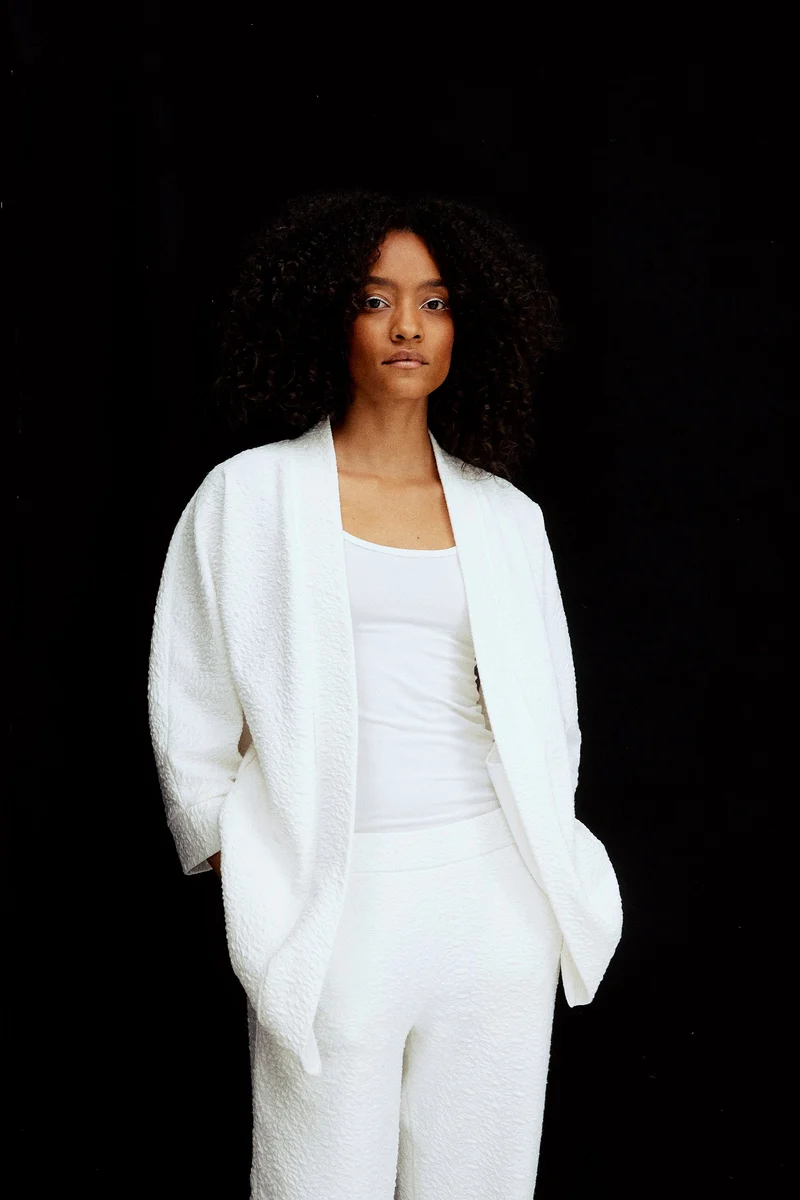 Botanic Jacket - vanilla white aus Bio Baumwolle mit Brennessel-Anteil von Moya Kala