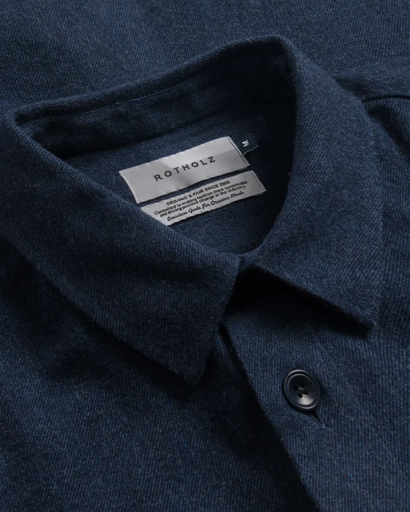Blaues Hemd Flanell aus Bio-Baumwolle von Rotholz