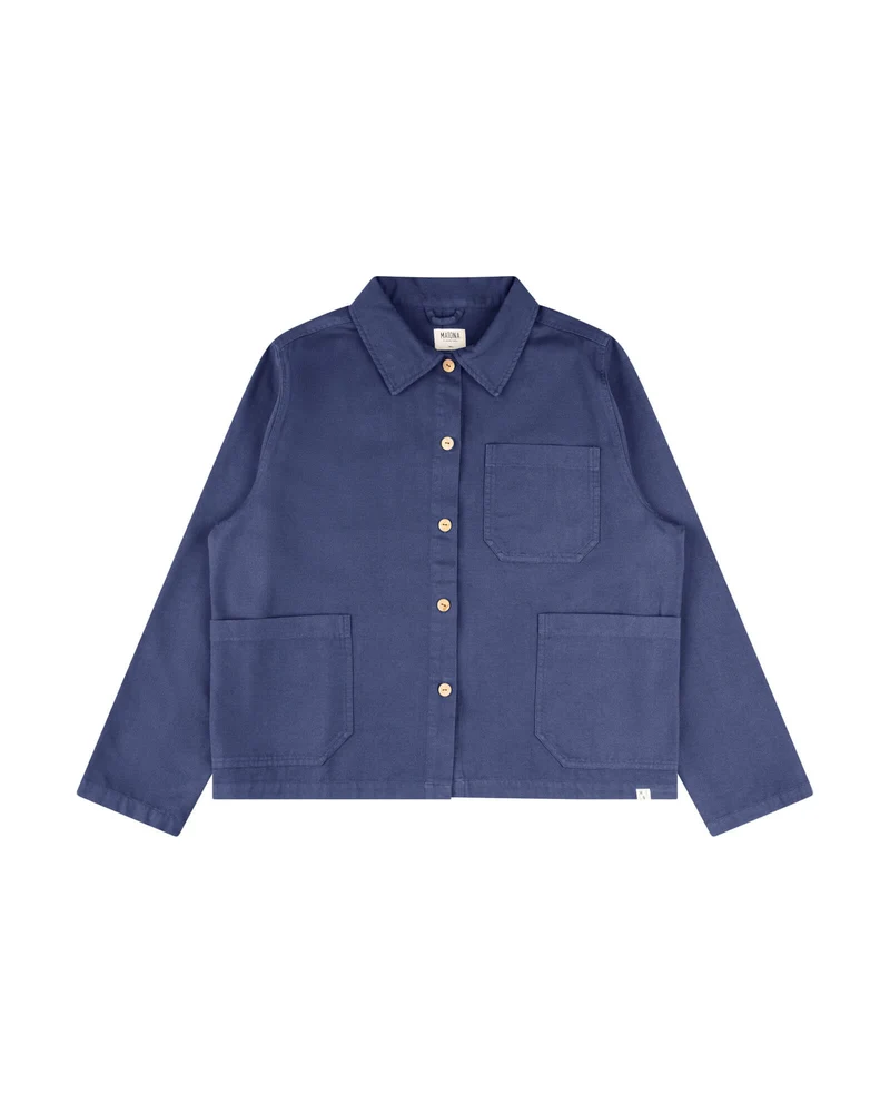Blaue Twilljacke aus 100% Bio- Baumwolle von Matona