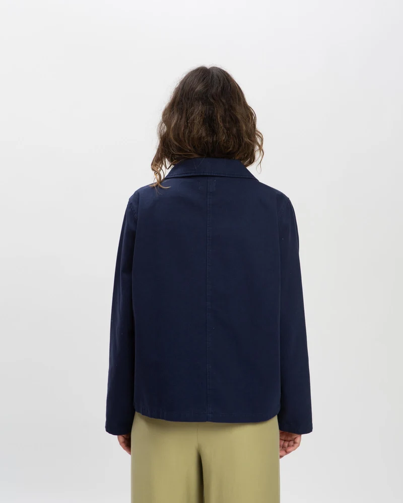 Blaue Twilljacke aus 100% Bio- Baumwolle von Matona