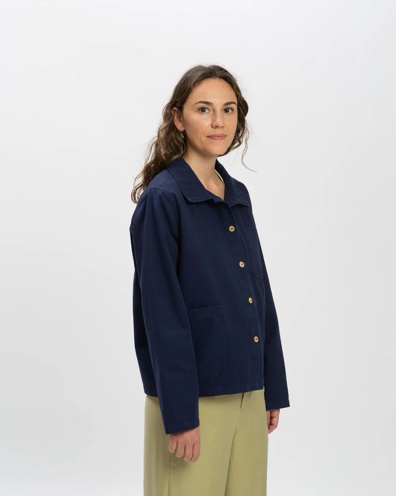 Blaue Twilljacke aus 100% Bio- Baumwolle von Matona