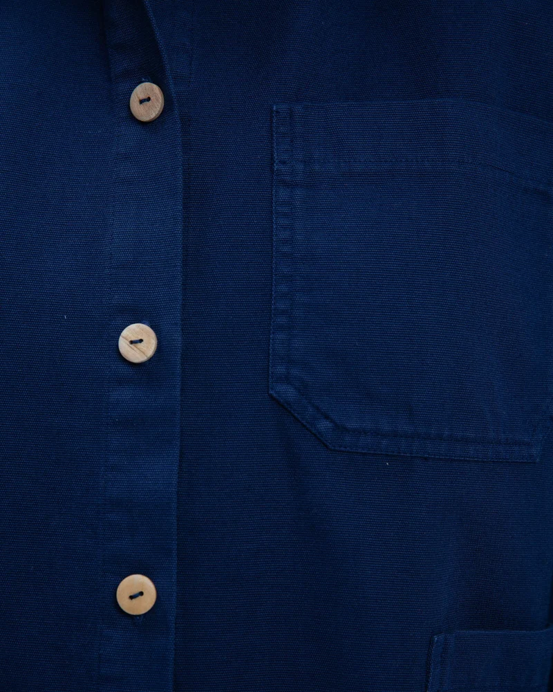 Blaue Twilljacke aus 100% Bio- Baumwolle von Matona
