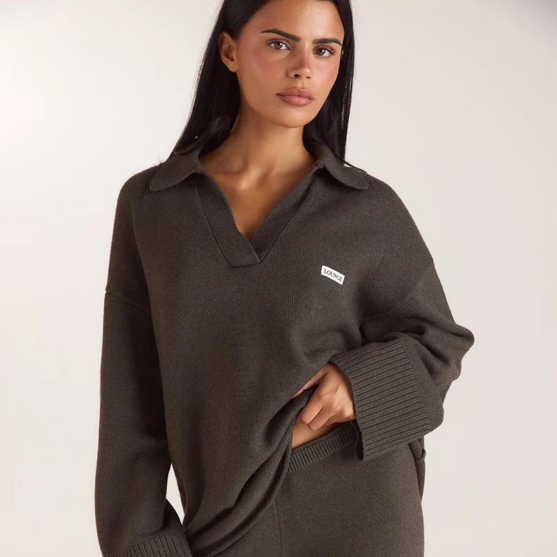 Oversize Strickjacke mit V-Ausschnitt - Moosgrün