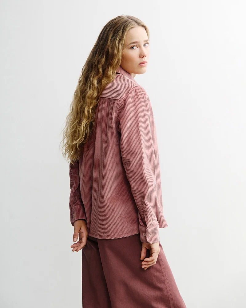 Pinkes Hemd Cord aus Bio-Baumwolle von Rotholz