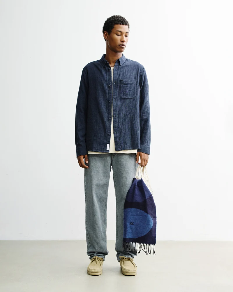 Blaues Hemd Button-Down aus Bio-Baumwolle von Rotholz
