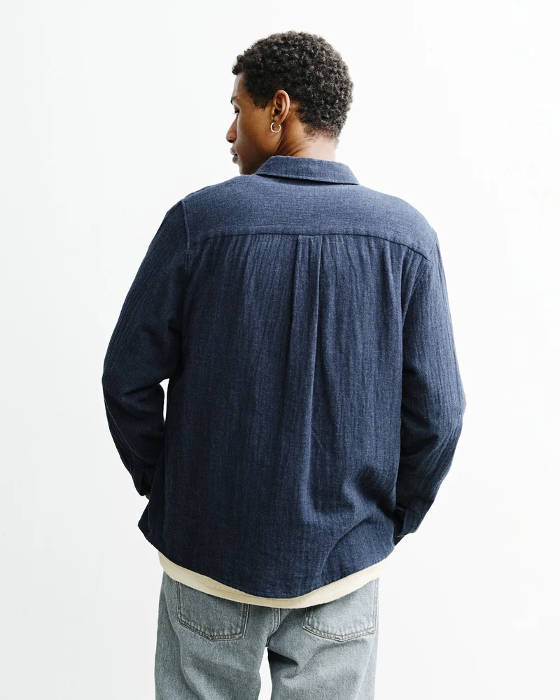 Blaues Hemd Button-Down aus Bio-Baumwolle von Rotholz