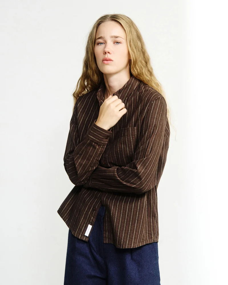 Braunes Hemd Button-Down aus Bio-Baumwolle von Rotholz