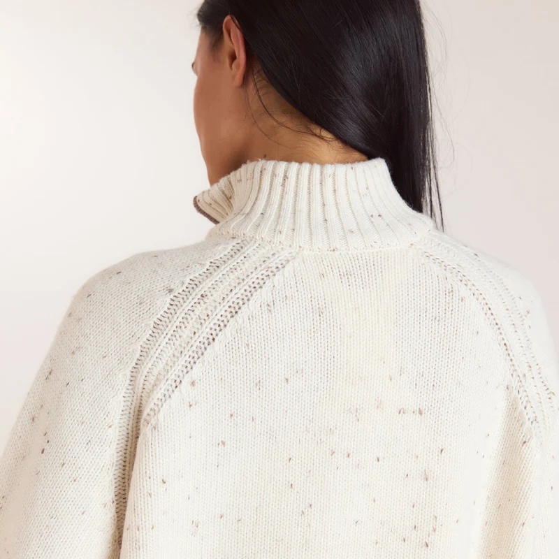 Strickpullover aus Wollmischung - Crèmefarbe
