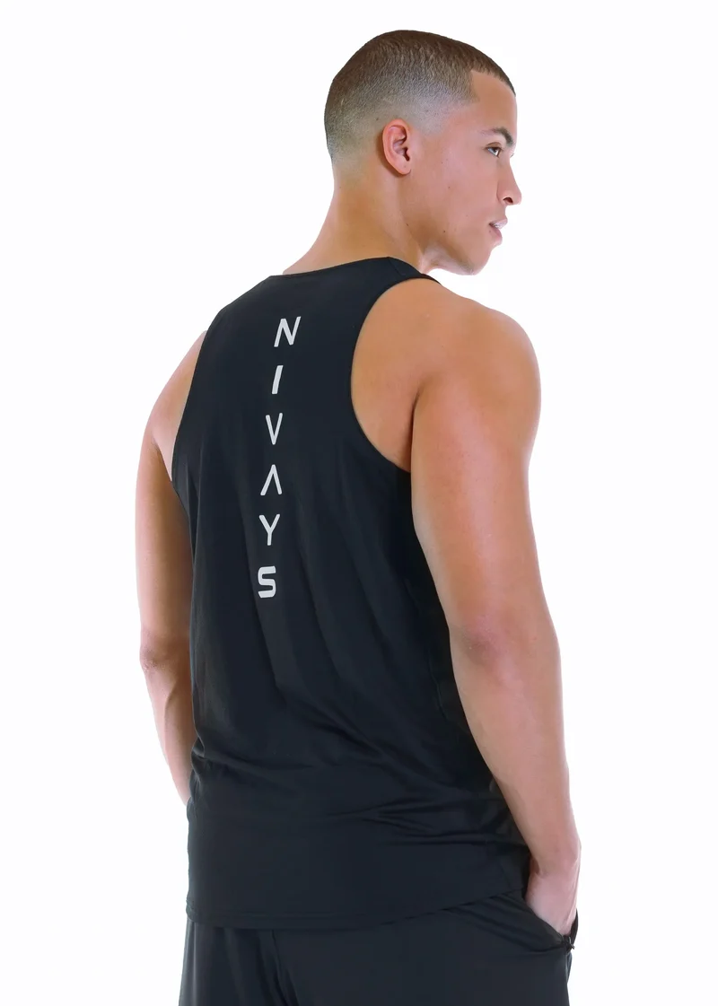 Schwarzes Tank-Top Zeyla Performance aus recyceltem Polyester von Nivays