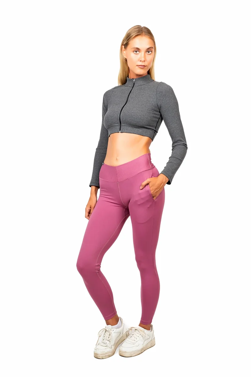 Rosa Leggings Gravity V-Shapped aus recyceltem Polyamid von Nivays