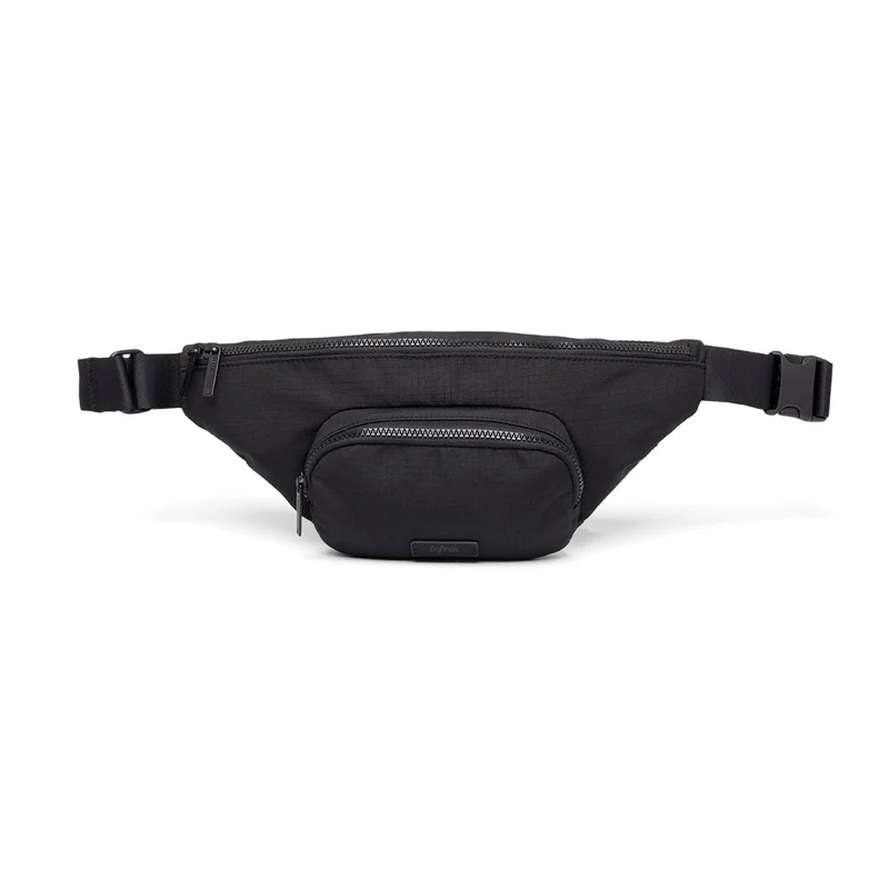 Schwarze Bauchtasche Atlas aus recycelten PET-Plastikflaschen von Lefrik